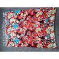 Fashion ladies 100 acrylic tribal print floral winter scarf